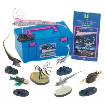 Колората 3D иллюстрированная книга Глубоководные рыбы Фигурки видов рыб с инструкцией Реалистичная игрушка Подарок на день рождения Подарок Закон о санитарии Реальная фигурка Коробка