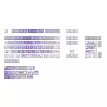 Колпачки для клавиш с изображением йогурта и винограда XDA, высота 127 клавиш, набор колпачков PBT, пятисторонний DyeSublimation для механической клавиатуры