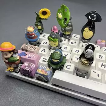 Колпачки для клавиш Sunflower Chinchilla, колпачки для клавиш Anime Kawaii для механической клавиатуры, аксессуары для игровых украшений, 1 шт., ключ для самостоятельного изготовления ONLY 1 PCS