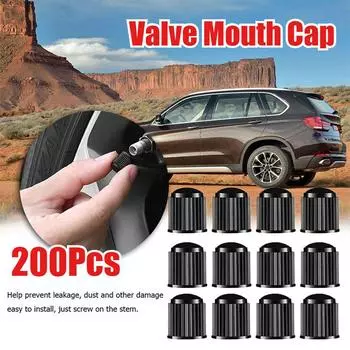 Колпачки для вентилей шин Пластиковые колпачки для вентилей шин Резиновые кольцевые колпачки для автомобильных, грузовых, велосипедных, горных, пылезащитные колпачки 50PCS чёрный