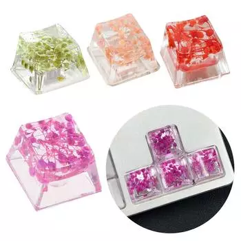 Колпачки из смолы OEM-профиль для механических клавиатур с подсветкой Колпачки для клавиш Сухие цветы Колпачки для клавиш игрового компьютера 1 шт. зелёный