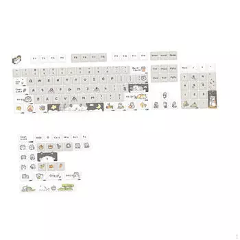 Колпачки клавиш PBT 132 клавиши 68 75 98 100 макет маслостойкие прочные легко устанавливаются прозрачные слова симпатичные носить