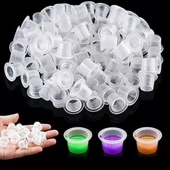 Колпачки с чернилами для татуировки - 200 шт., отключаемые бокалы с чернилами для татуировки, чашка 8 мм, татуировка для татуировки, принадлежности для чернил для татуировки, набор для татуировки, чернила для татуировки 12x7x4cm