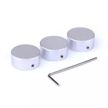 Колпачок для гитарного эффекта, колпачок для ножного переключателя с гаечным ключом, 3 шт. (Серебряный)