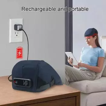 Колпачок для терапии красным светом для восстановления роста волос, здоровья кожи головы, колпачок для лечения роста волос в ближнем инфракрасном диапазоне с 84 светодиодами для мужчин и женщин