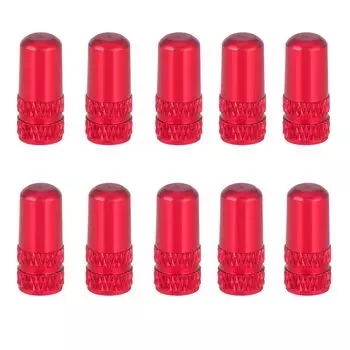Колпачок вентиля велосипеда из алюминиевого сплава, 10 шт., колпачок для воздушного сопла Presta, пылезащитный чехол, колпачок вентиля шины, алюминиевый колпачок вентиля, французский клапан, черный для велосипеда (красный) красный