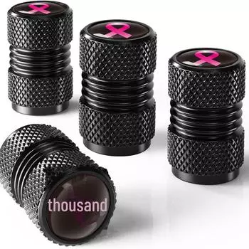 Колпачок золотника с логотипом из алюминиевого сплава для украшения ступицы колеса - универсальный трансграничный дизайн ленты. D cylindrical - 4 pieces серебряный