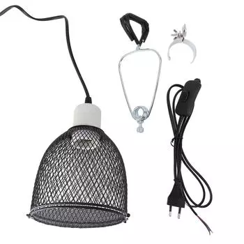 Колпак для рептилий с нагревательной лампой Железный Керамический Защита от ожогов Регулируемый размер Повышенный комфорт Тепловой купол для черепах