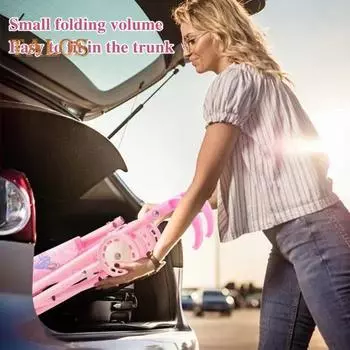 Коляска для кукол, игрушка для малышей, складная коляска для кукол, реалистичная, безопасная, обучающая игрушка, развивающая воображение для девочек, подарок для девочек 3, 4, 5 лет розовый