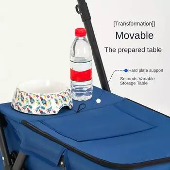 Коляска для собак среднего и большого размера, коляска для собак и кошек, детская коляска для использования на открытом воздухе, легкая и складная чёрный