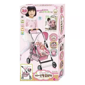 Коляска One&One Coco Twin Doll 5016, розовый, Популярные игрушки для корейских детей