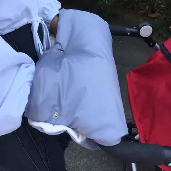 Коляска-тележка, варежка, зимняя теплая ручная коляска, перчатка для детской коляски серый