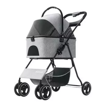 Коляски для домашних животных среднего размера легкие, складные, их можно использовать для путешествий на свежем воздухе. Они представляют собой съемные коляски для домашних животных, подходящие для поездок на работу и обратно.