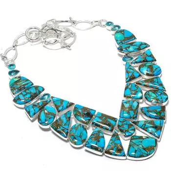 Колючая устрица бирюзовый драгоценный камень ручная работа 925 серебряное ювелирное ожерелье 18 дюймов JCN484-120