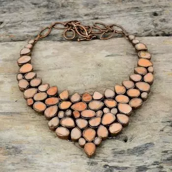 Колючая устрица, бирюзовый лось, грубое ожерелье, медное ожерелье, полученное электроформованием, регулируемое ожерелье-цепочка, ожерелье ручной работы с драгоценными камнями, подарки для мамы