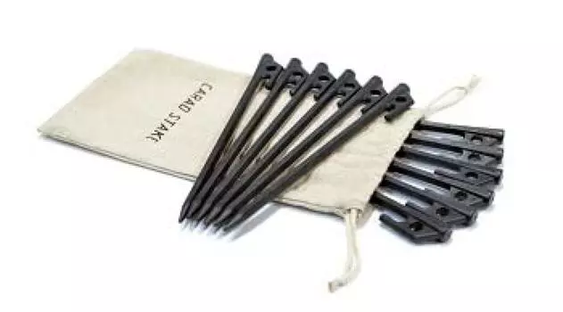 Колышек 23 см, набор из 12 пластиковых колышков, армированных углеродным волокном, которые чрезвычайно легкие и высокопрочные, CARAD STAKE, установка брезента для кемпинговой палатки на открытом воздухе чёрный