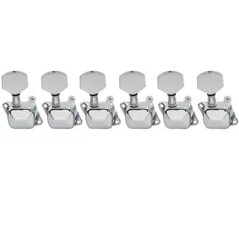 Колышек для намотки струн Musiclily для гитары Squier Strat Electric Chrome, 6 рядов, полузакрытая гитара,