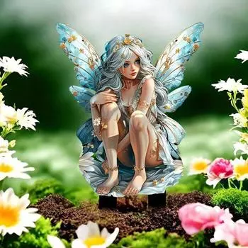 Колышек для сада фей 2D акриловый волшебный цветочный горшок украшение для кашпо декор колышек для сада фей аксессуары для домашнего газона клумбы