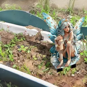 Колышек для сада фей 2D акриловый волшебный цветочный горшок украшение для кашпо декор колышек для сада фей аксессуары для домашнего газона клумбы разноцветный