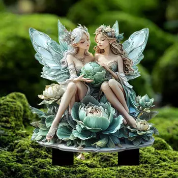 Колышек для сада фей, декоративный, идеальный подарок, акриловый, уникальный, прочный, практичный, знак для двора, 2D, плоский