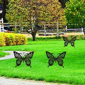 Колышек для силуэта животного из коллекции Lakeside 14*17 дюймов, декор для сада, бабочка, искусство на дворе, колышек для силуэта животного чёрный