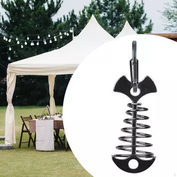 Колышки для крепления палубы Fishbone, натяжитель шнура, ветрозащитная доска, колышки для палатки с пружинным тросом серебряный