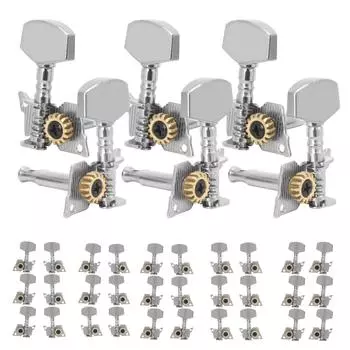 Колышки для настройки гитары, блокирующие колки, колки, серебряные запасные части для гавайской гитары 3 Left and 3 Right