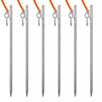 Колышки для палатки из титанового сплава TiTo, высокие, легкие в использовании, для твердого титана, сумка для хранения на открытом воздухе, набор из 6 шт., титан 30/35/40 см, прочность, не ржавеет,