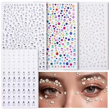 Комбинация Face Diamond Laser Цветная Алмазная Наклейка Face Tear Алмазная Наклейка для бровей Звезда Луна Украшения для ногтей