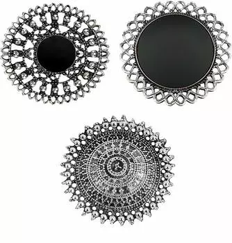 Комбинация из трех оксидированных посеребренных колец для женщин