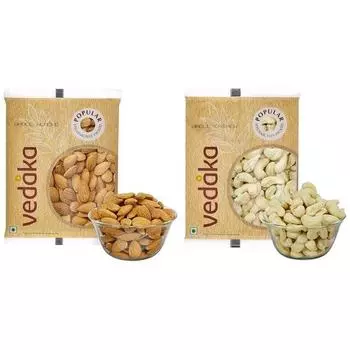 Комбинация сухофруктов Vedaka | Премиальный миндаль и кешью | (2 х 200 г) 400gm