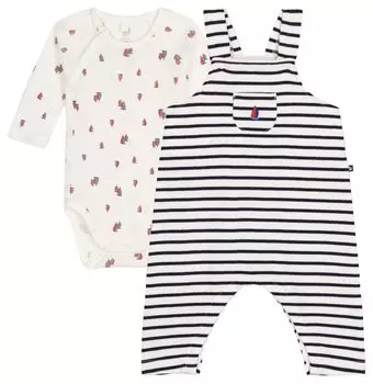 Комбинезон A0BBZ 18 месяцев 81 см [Petit Bateau] и кремовый/темно-синий