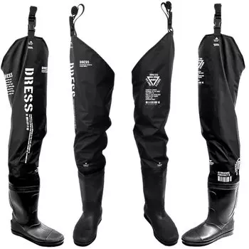 КОМБИНЕЗОН AIRBORNE Хипвейдерсы с войлочной подошвой с шипами M Черный Рыбалка Длинные вейдерсы Сапоги Водонепроницаемые Морская рыбалка Горный ручей Предотвращение стихийных бедствий Стихийное бедствие