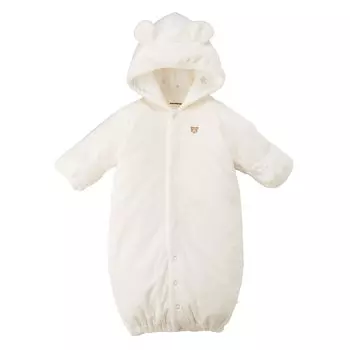 Комбинезон All Coverall Romper для холодной погоды, комбинезон, сделано в Японии, для мальчиков и девочек, детская одежда, белый и желтый [MIKI HOUSE], двусторонний, 43-2606-494, 50-70 см