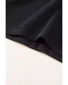 Комбинезон Azura Exchange с длинными рукавами и V-образным вырезом, с пуговицами и разрезом S чёрный