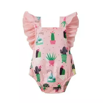 Комбинезон Baby Cute Cactus с летающими рукавами, розовый, 100 см 90