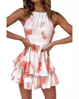 Комбинезон без рукавов Azura Exchange с многоуровневыми воланами XL красный