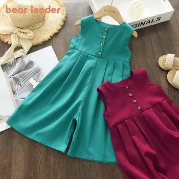 Комбинезон без рукавов для девочек Bear Leader 3-7 лет однобортный плиссированный комбинезон AH5049 3T