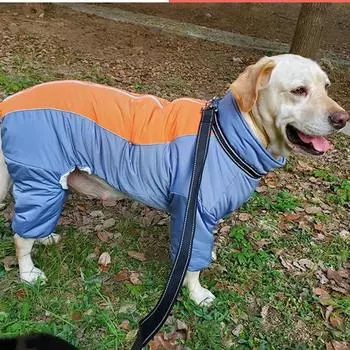 Комбинезон для больших собак, толстый теплый комбинезон для немецких овчарок, непромокаемый дождевик для средних и больших собак, зимняя одежда 10