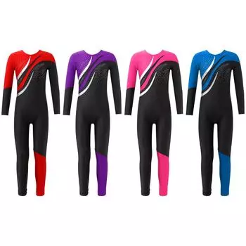 Комбинезон для девочек и мальчиков, танцевальный балетный купальник, спортивная гимнастика, детские штаны со стразами, комбинезон для танцев, классический комбинезон, художественная гимнастика, сценическая одежда 9-10 Years красный