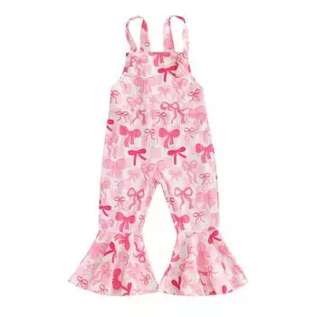 Комбинезон для девочек, комбинезон с бантом, без рукавов, детская одежда на День святого Валентина