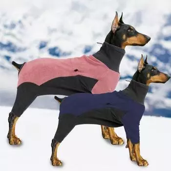 Комбинезон для домашних животных с регулируемой пряжкой, высокоэластичная ткань, соответствующий цвету, мягкая, сохраняет тепло, не скользит 3XL синий