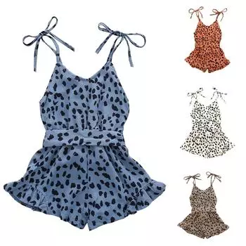 Комбинезон для маленьких девочек, летняя одежда, комбинезон на бретельках с цветочным принтом, комбинезон 80 бежевый