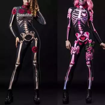 Комбинезон для родителей и детей с принтом черепа на Хэллоуин 2021 года Children 130 M розовый
