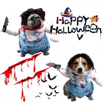 Комбинезон для собаки с париком, дышащий, очень мягкий, милый, карнавальный костюм, реквизит для фотосъемки, товары для домашних животных M