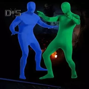 Комбинезон для выступления на сцене с застежкой-молнией, полный наряд, карнавал, Хэллоуин, косплей, обтягивающий комбинезон, ролевая фотостудия 140cm зелёный