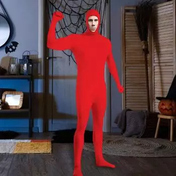Комбинезон для выступления на сцене с застежкой-молнией, полный наряд, карнавал, Хэллоуин, косплей, обтягивающий комбинезон, ролевая фотостудия 160cm красный