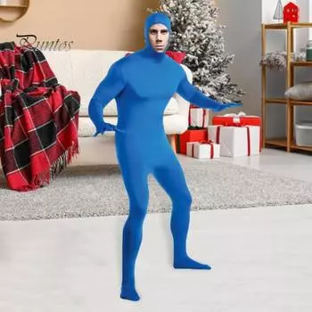 Комбинезон для выступления на сцене с застежкой-молнией, полный наряд, карнавал, Хэллоуин, косплей, обтягивающий комбинезон, ролевая фотостудия 160cm зелёный