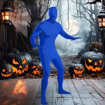 Комбинезон для выступления на сцене с застежкой-молнией, полный наряд, костюм для косплея на Хэллоуин, карнавал, обтягивающий комбинезон, ролевые игры, колготки «Человек-невидимка» 140cm белый