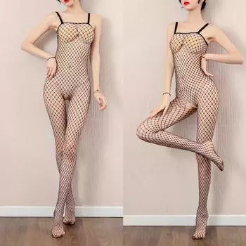 Комбинезон для женщин, обычные халаты, ночное белье, однотонные чулки